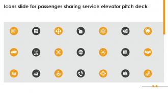 Icons Slide For Passenger Sharing Service Elevator Pitch Deck