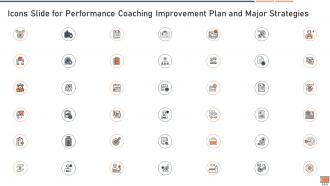 Icons slide for performance coaching improvement plan and major strategies