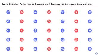 Icons slide for performance improvement training for employee development