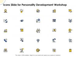 Icons slide for personality development workshop ppt powerpoint grid shapes
