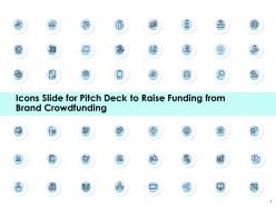 Icons slide for pitch deck to raise funding from brand crowdfunding ppt portfolio