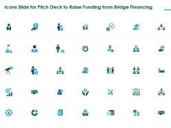 Icons slide for pitch deck to raise funding from bridge financing ppt slide