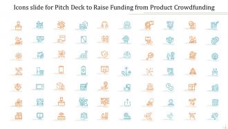 Icons slide for pitch deck to raise funding from product crowdfunding