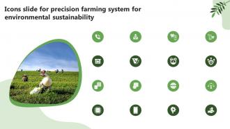 Icons Slide For Precision Farming System For Environmental Sustainability IoT SS V