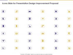 Icons slide for presentation design improvement proposal ppt powerpoint backgrounds