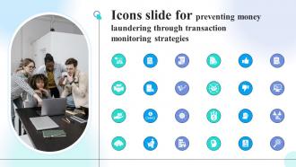 Icons Slide For Preventing Money Laundering Through Transaction Monitoring Strategies