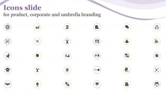 Icons Slide For Product Corporate And Umbrella Branding Ppt Show Graphics Tutorials