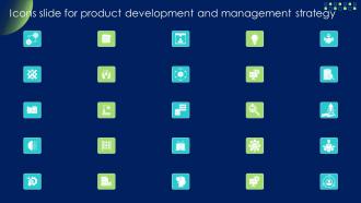 Icons Slide For Product Development And Management Strategy