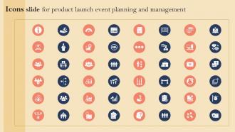 Icons Slide For Product Launch Event Planning And Management Ppt Icon Design Ideas