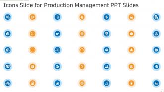 Icons slide for production management ppt slides ppt powerpoint presentation graphics