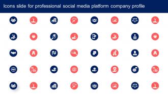 Icons Slide For Professional Social Media Platform Company Profile