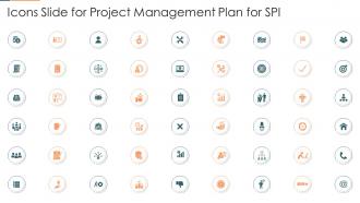 Icons slide for project management plan for spi