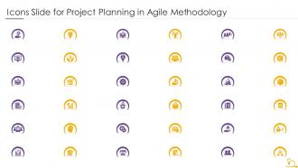 Icons slide for project planning in agile methodology