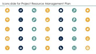 Icons slide for project resource management plan