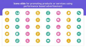 Icons Slide For Promoting Products Or Services Using Performance Based Advertisement MKT SS V