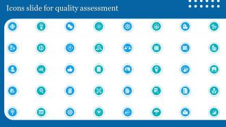 Icons Slide For Quality Assessment Ppt Powerpoint Presentation File Graphics