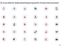 Icons slide for radio advertising proposal for product sale increment ppt powerpoint presentation icon