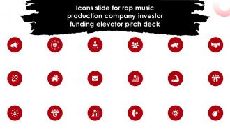 Icons Slide For Rap Music Production Company Investor Funding Elevator Pitch Deck