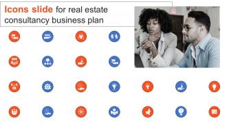 Icons Slide For Real Estate Consultancy Business Plan BP SS