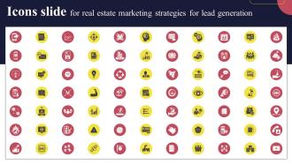 Icons Slide For Real Estate Marketing Strategies For Lead Generation Ppt Diagram Lists