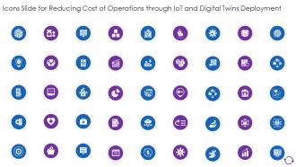 Icons Slide For Reducing Cost Of Operations Through Iot And Digital Twins Deployment