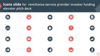 Icons Slide For Remittance Service Provider Investor Funding Elevator Pitch Deck
