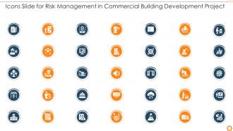 Icons Slide For Risk Management In Commercial Building Development Project