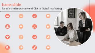 Icons Slide For Role And Importance Of CPA In Digital Marketing Ppt Introduction
