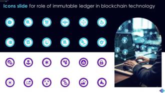 Icons Slide For Role Of Immutable Ledger In Blockchain Technology BCT SS