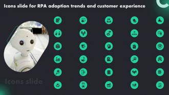 Icons Slide For RPA Adoption Trends And Customer Experience