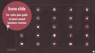 Icons Slide For Sales Plan Guide To Boost Annual Business Revenue