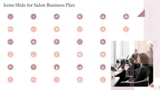 Icons Slide For Salon Business Plan Ppt Infographic Template Deck BP SS