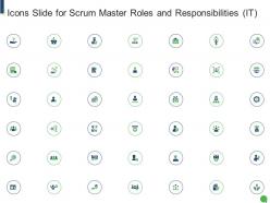 Icons slide for scrum master roles and responsibilities it