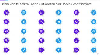 Icons Slide For Search Engine Optimization Audit Process And Strategies