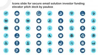 Icons Slide For Secure Email Solution Investor Funding Elevator Pitch Deck By Paubox