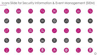 Icons slide for security information and event management siem