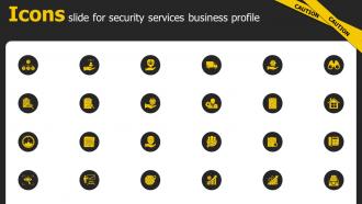 Icons Slide For Security Services Business Profile Ppt Portrait