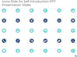 Icons slide for self introduction ppt presentation slides ppt summary