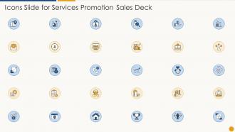Icons slide for services promotion sales deck ppt guidelines