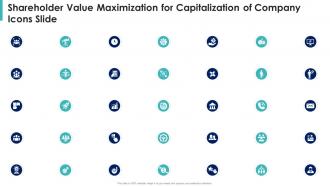 Icons slide for shareholder value maximization for capitalization of company