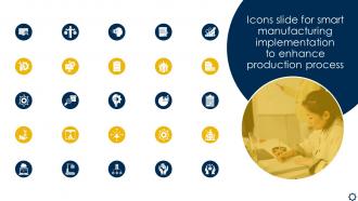 Icons Slide For Smart Manufacturing Implementation To Enhance Production Process