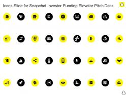 Icons Slide For Snapchat Investor Funding Elevator Pitch Deck