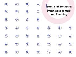 Icons slide for social event management and planning ppt powerpoint outline