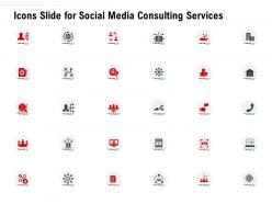 Icons slide for social media consulting services ppt powerpoint presentation design