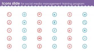 Icons Slide For Social Media Management Training Program Social Media Management DTE SS