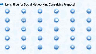 Icons slide for social networking consulting proposal