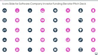 Icons Slide For Software Company Investor Funding Elevator Pitch Deck