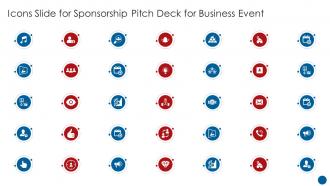 Icons Slide For Sponsorship Pitch Deck For Business Event