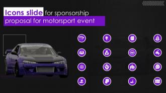 Icons Slide For Sponsorship Proposal For Motorsport Event Ppt Powerpoint Presentation Layouts Show