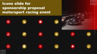 Icons Slide For Sponsorship Proposal Motorsport Racing Event Ppt Slides Rules